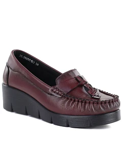 Kožené mokasíny polobotky na platformách vínové Vinceza 39990