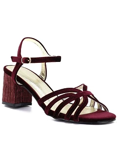 Dámské sandály na jehlovém podpatku bordó D&A by S.Barski SR61-0102
