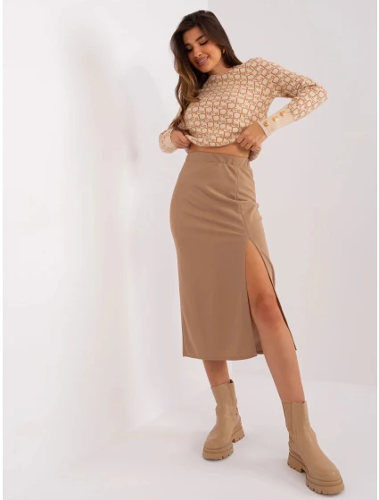 Dámská sukně LK SD model 19358941 velbloudí - Lakerta