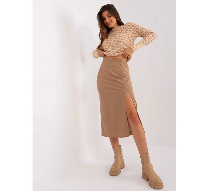 Dámská sukně LK SD model 19358941 velbloudí - Lakerta