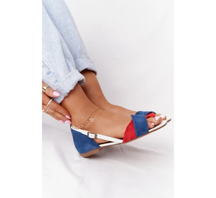 Kožené Sandály Maciejka 04614-17 Tmavě Modré-červené