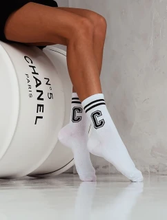 Dámské ponožky s pruhy a model 21679095 C černobílé - Milena