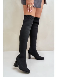 Kozačky Se Na Podpatku Černé model 21679786 - Boto