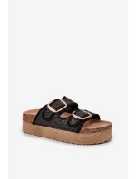 Sandály S Pletením A Sponami Na Masivní Platformě Černé Aralissea Sandály S Pletením A Sponami Na Masivní Platformě Černé Aralissea