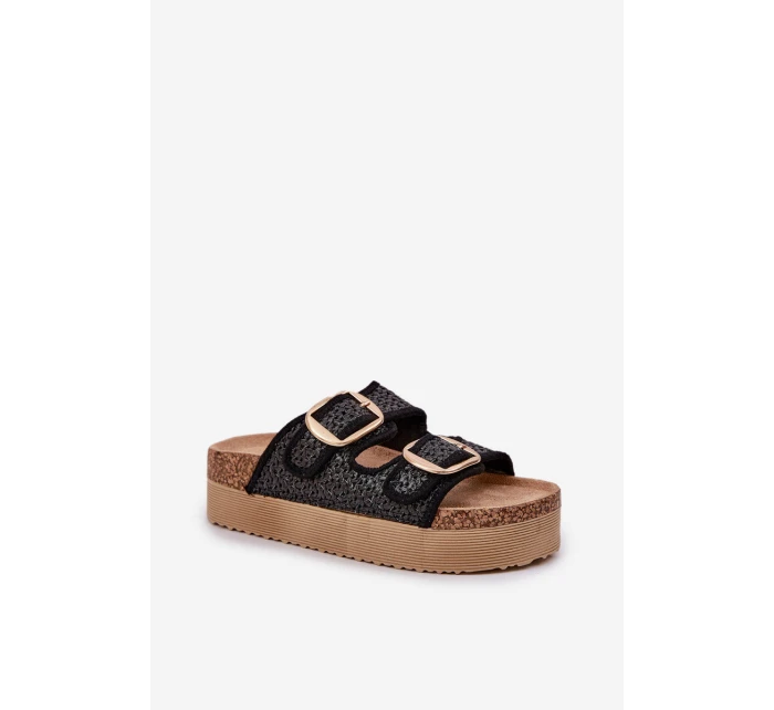 Sandály S Pletením A Sponami Na Masivní Platformě Černé Aralissea Sandály S Pletením A Sponami Na Masivní Platformě Černé Aralissea