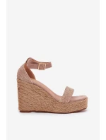 Dámské Sandály Na Klínu S Pletením Khaki model 21687944 - Boto