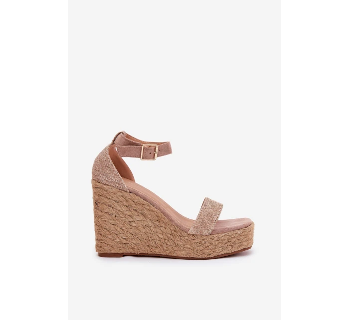 Dámské Sandály Na Klínu S Pletením Khaki model 21687944 - Boto