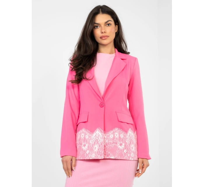 Marynarka IT MA model 22011367 ciemny różowy - FPrice Marynarka IT MA model 22011367 ciemny różowy - FPrice