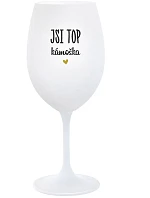 JSI TOP KÁMOŠKA - bílá sklenice na víno 350 ml