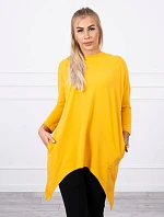 Hořčicová mikina na kolo s potiskem