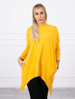 Hořčicová mikina na kolo s potiskem