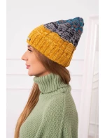 Fleecová čepice Dolores K303 mustard+black+sea Fleecová čepice Dolores K303 mustard+black+sea