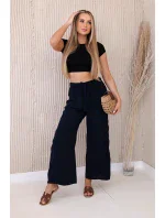 Kalhoty s širokým pasem námořnická modř Kalhoty s širokým pasem námořnická modř