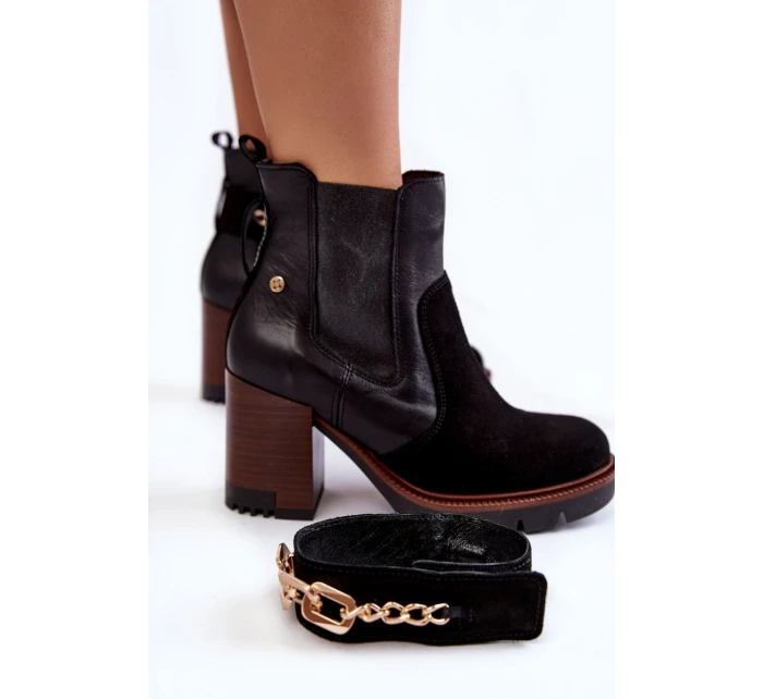 Dámské kožené kozačky model 21602024 Černé - Maciejka