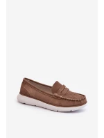 Sametové mokasíny na platformě hnědé Sergio Leone SP012