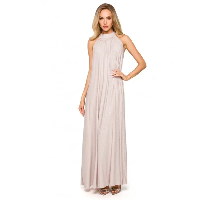 M721 Maxi šaty bez rukávů - černé