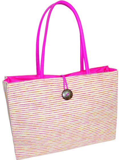 Plážová taška Semiline 1482-5 Pink/Ecru