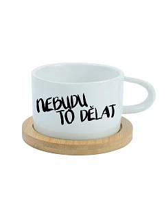NEBUDU TO DĚLAT - bílý hrníček makronka 200 ml