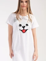 Dámská noční košile s krátkým rukávem Štěně