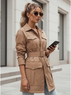 VERMONT dámský přechodový kabát s vázáním velbloudí barvy FashionStreet NY0580