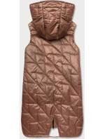 Prošívaná dámská vesta v karamelové barvě (B8127-14)
