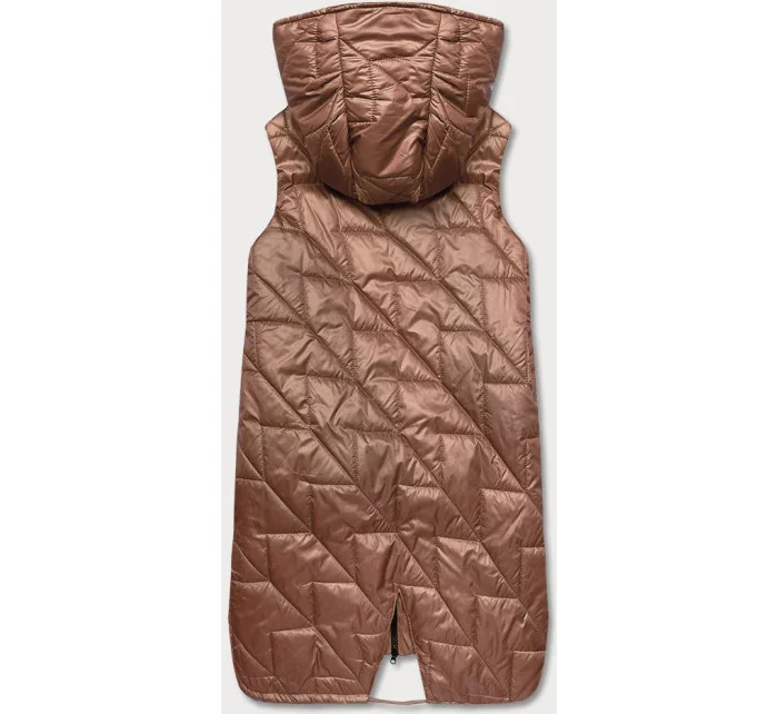 Prošívaná dámská vesta v karamelové barvě model 18016222 - S'WEST