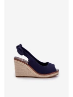 Sandály Na Klínu S Pletením Tmavě Modré model 21684417 - Boto Sandály Na Klínu S Pletením Tmavě Modré model 21684417 - Boto