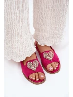 Dámské sandály s ozdobným srdcem S.Barski KV27-018 Fuchsie