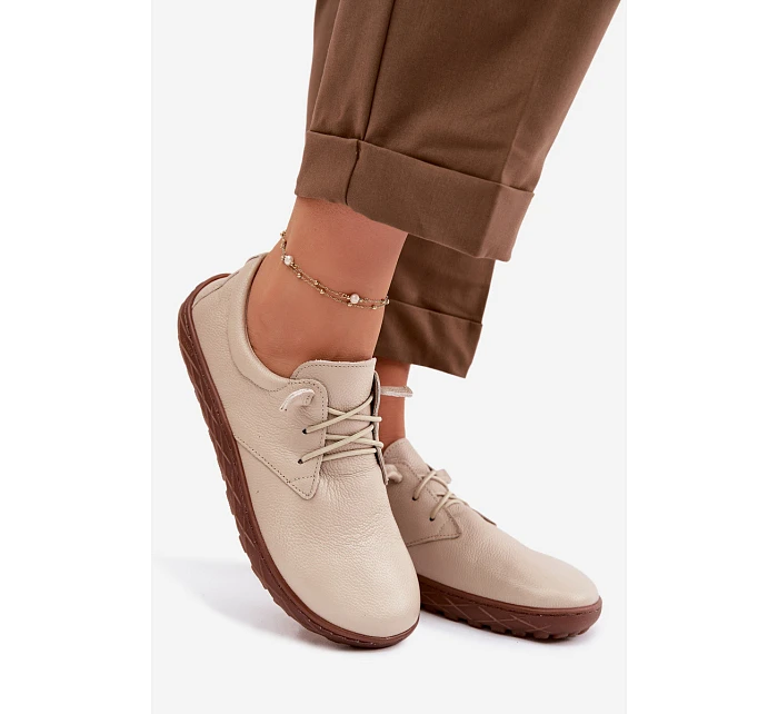 Kožené dámské polobotky Barefoot Zazoo 10189 Béžové Kožené dámské polobotky Barefoot Zazoo 10189 Béžové