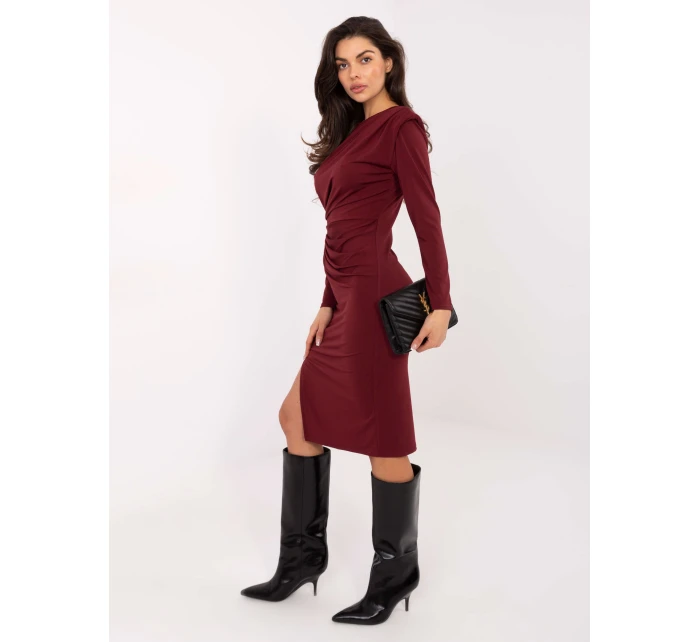 Sukienka IT SK bordowy model 21724537 - FPrice Sukienka IT SK bordowy model 21724537 - FPrice