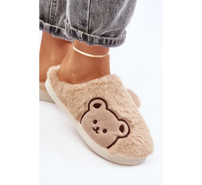 Dámské Pantofle S Medvídkem Béžové model 20655559 - Kesi