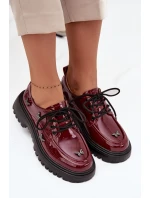 Dámské lakované kožené polobotky s připínacími doplňky Artiker – bordó