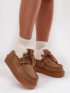 Dámské sněhule D.Franklin z přírodního semiše – camel