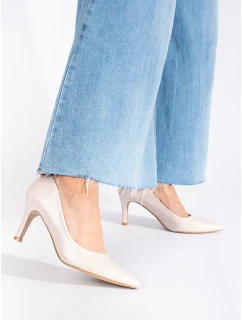 Originální hnědé lodičky dámské na jehlovém podpatku