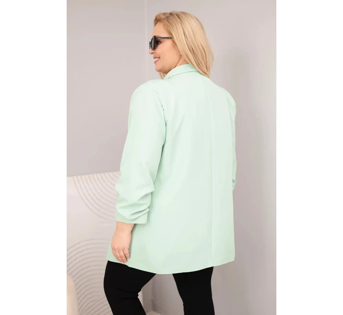 Dámská plus size elegantní sako mátová