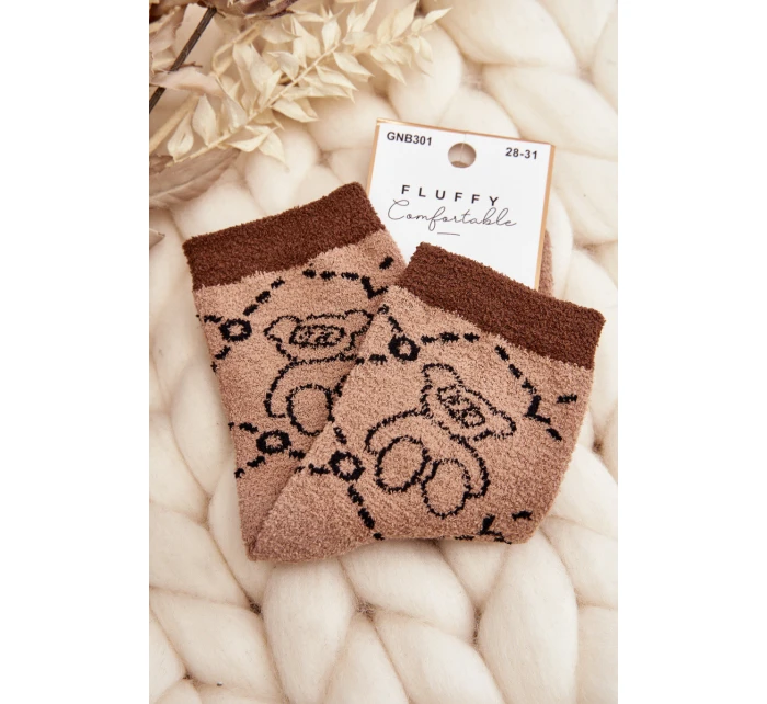 teplé ponožky s hnědé model 21643887 - Aura.via