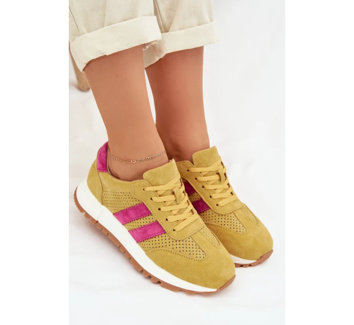 Dámské tenisky z pravé nubukové kůže žluté Marceline Dámské tenisky z pravé nubukové kůže žluté Marceline