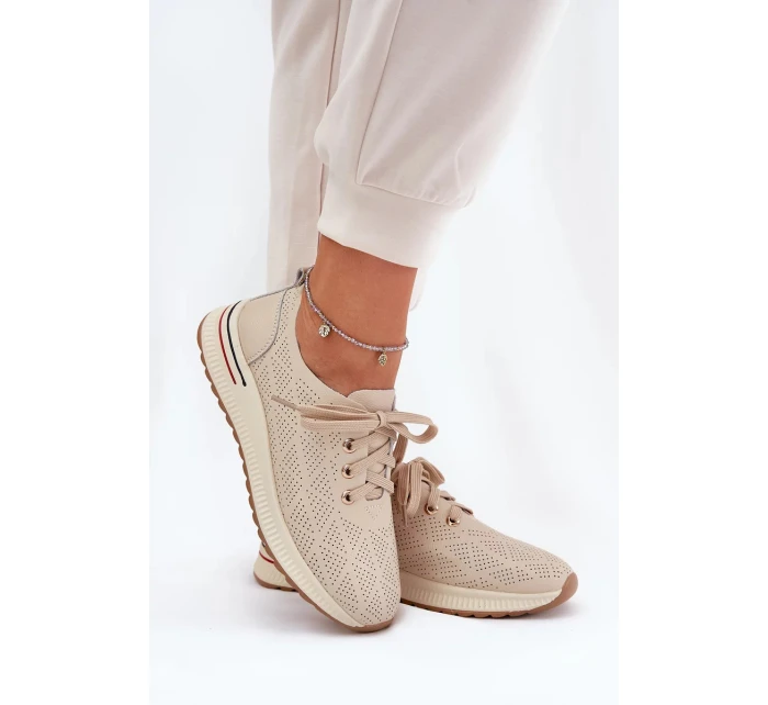 Dámské kožené lehké polobotky Artiker – béžové
