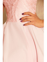 Šaty s krajkou Numoco MARTA - pudrově růžové