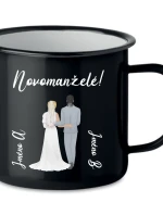 Personalizovaný retro plecháček s novomanželským párem 