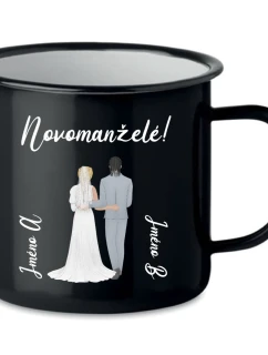 Personalizovaný retro plecháček s novomanželským párem 
