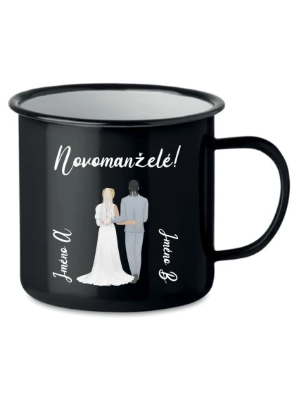 Personalizovaný retro plecháček s novomanželským párem 