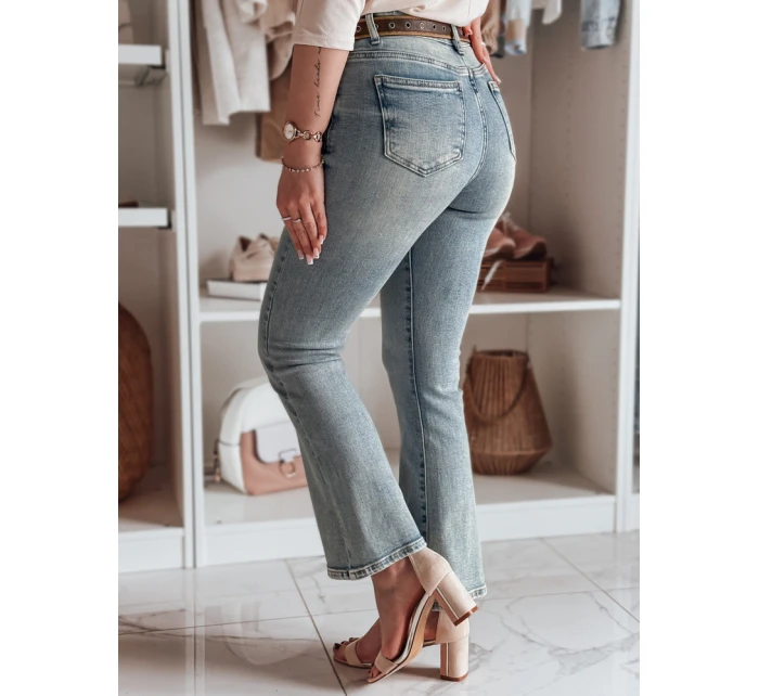 Dámské džínové zvonové kalhoty s páskem FAREVIS modré FashionStreet UY2483