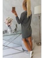 Šaty s kapucí grafitové