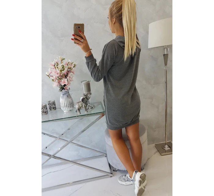 Šaty s kapucí grafitové