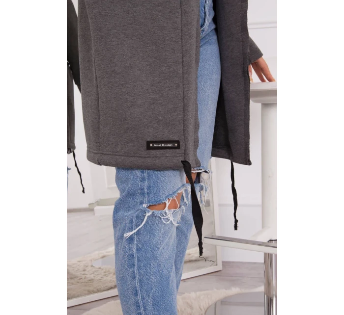 Zateplená bunda s kapucí v grafitové barvě