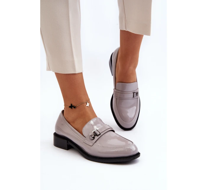 Dámské lakované mokasíny šedé Nerilaja Dámské lakované mokasíny šedé Nerilaja