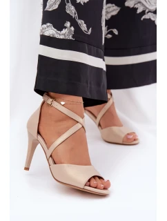 Módní Sandály Na Podpatku Zlaté model 21691859 - SERGIO LEONE