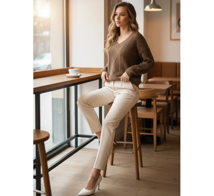 Dámský svetr LACEONIA beige FashionStreet MY2404