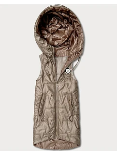 Tenké bez rukávů s kontrastním lemováním Goodlookin beige (B8583-12)